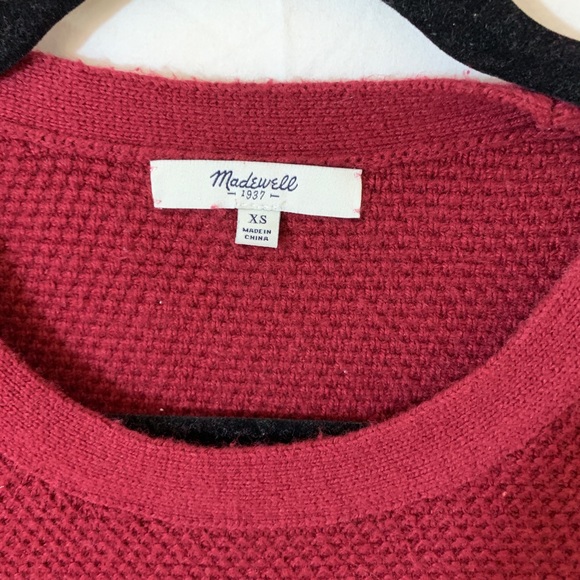 Madewell Crewneck Pullover Sweater Burgundy XS - Picture 3 of 8